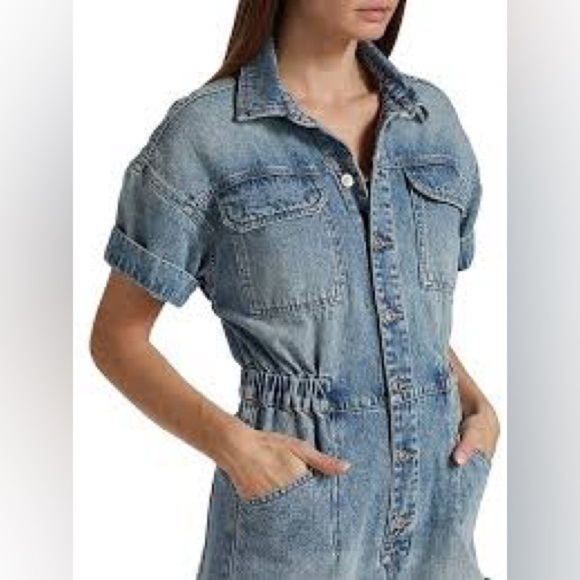 NEW We the Free FREE PEOPLE marci cuffed shortalls in Marrakesh size Medium NWT - Picture 4 of 15